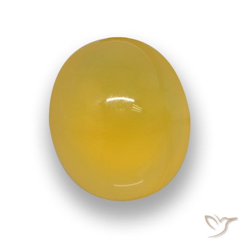 Agate jaune naturelle coupe ovale, 6,00 ct, translucide