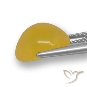 Agate jaune naturelle coupe ovale, 6,00 ct, translucide