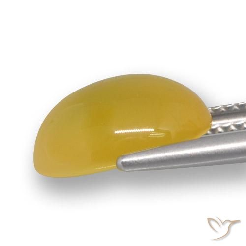 Agate Jaune miel naturelle ovale, 4.47 ct, Translucide