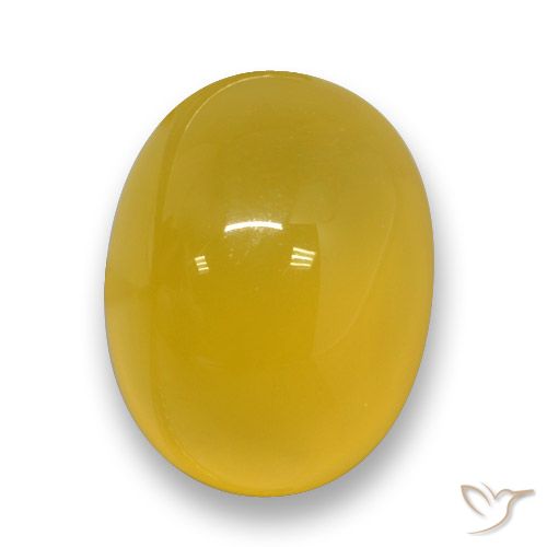 Agate Jaune foncé naturelle ovale, 5.49 ct, Translucide