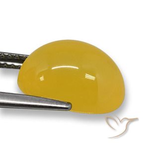 Agate Jaune foncé naturelle ovale, 5.49 ct, Translucide
