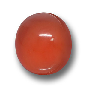 Agate orange naturelle coupe ovale, 5,38 ct, translucide
