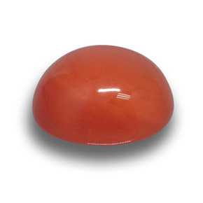 Agate orange naturelle coupe ovale, 5,38 ct, translucide
