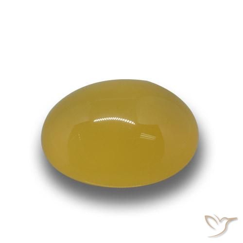 Agate Jaune foncé naturelle ovale, 3.38 ct, Translucide