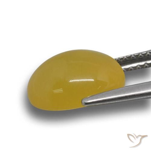 Agate Jaune foncé naturelle ovale, 3.38 ct, Translucide