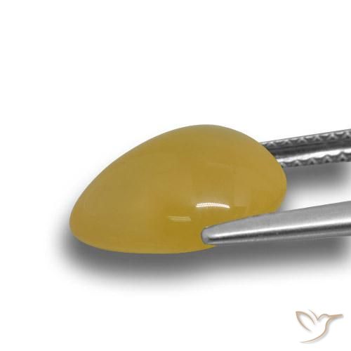 Agate Orange doré naturelle En forme de poire, 4.50 ct, Translucide