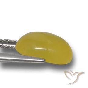 Agate Jaune moyen-léger naturelle ovale, 4.38 ct, Translucide