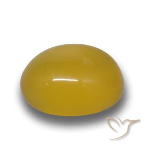 Agate Jaune miel naturelle ovale, 4.40 ct, Translucide