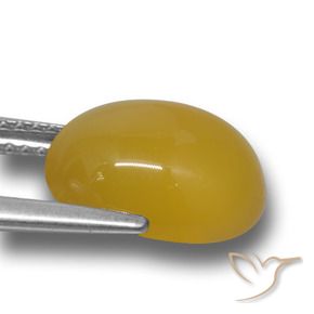 Agate Jaune miel naturelle ovale, 4.40 ct, Translucide