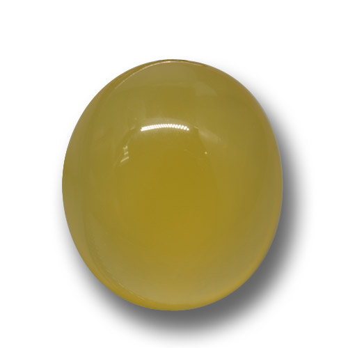 Agate jaune naturelle coupe ovale, 5,42 ct, translucide