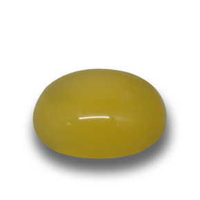 Agate jaune naturelle coupe ovale, 5,42 ct, translucide