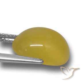 Agate Jaune foncé naturelle ovale, 6.15 ct, Translucide
