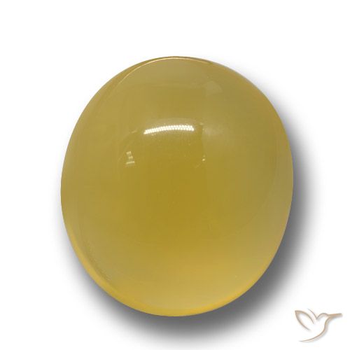 Agate jaune naturelle coupe ovale, 6,30 ct, translucide