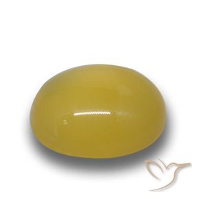 Agate jaune naturelle coupe ovale, 6,30 ct, translucide