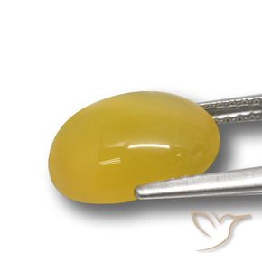 Agate Jaune foncé naturelle ovale, 4.28 ct, Translucide