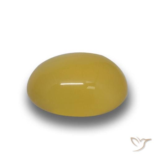 Agate Jaune miel naturelle ovale, 3.96 ct, Translucide