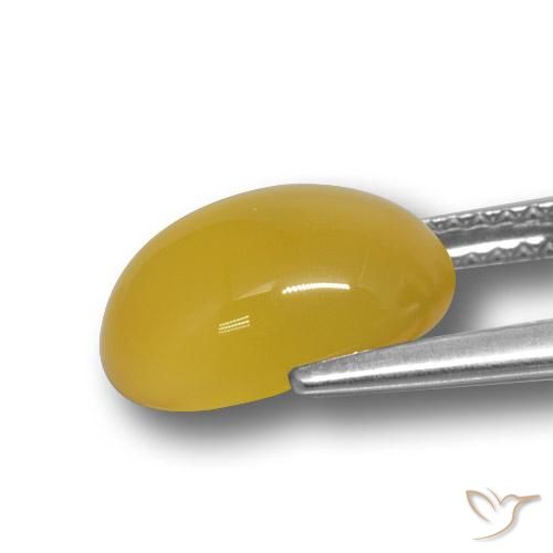 Agate Jaune miel naturelle ovale, 3.96 ct, Translucide