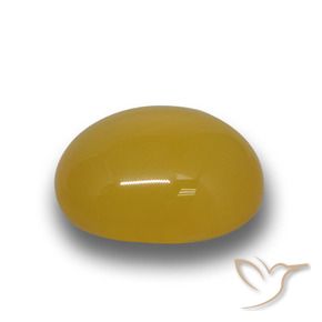 Agate Jaune riche naturelle ovale, 4.23 ct, Translucide