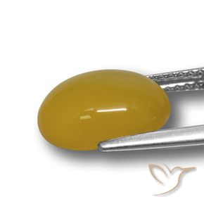 Agate Jaune riche naturelle ovale, 4.23 ct, Translucide