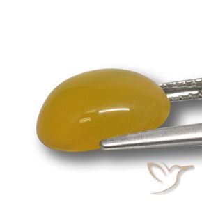 Agate Jaune foncé naturelle ovale, 4.47 ct, Translucide