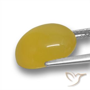 Agate Jaune moyen naturelle ovale, 6.56 ct, Translucide