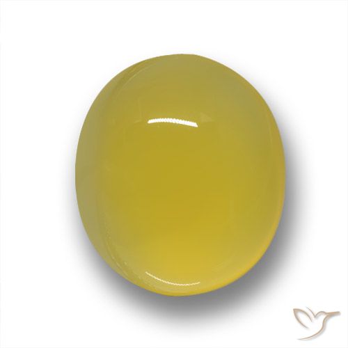 Agate jaune naturelle coupe ovale, 4,24 ct, translucide