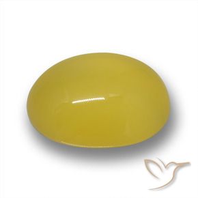 Agate jaune naturelle coupe ovale, 4,24 ct, translucide