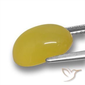 Agate jaune naturelle coupe ovale, 4,24 ct, translucide