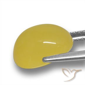 Agate Jaune moyen naturelle ovale, 4.03 ct, Translucide