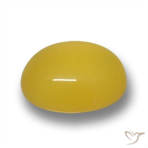 Agate Jaune miel naturelle ovale, 3.58 ct, Translucide