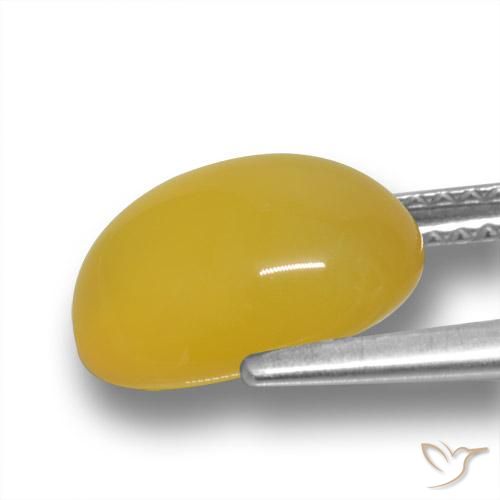 Agate Jaune miel naturelle ovale, 3.58 ct, Translucide