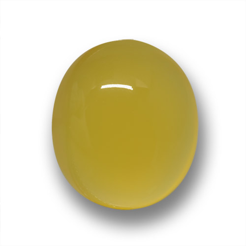 Agate jaune naturelle coupe ovale, 3,92 ct, translucide
