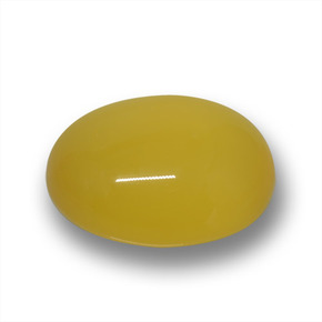Agate jaune naturelle coupe ovale, 3,92 ct, translucide