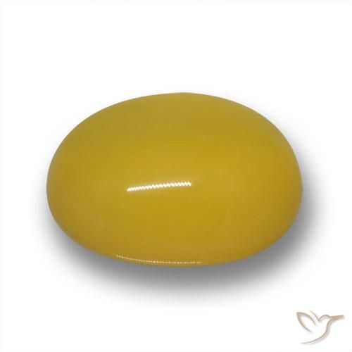 Agate Jaune foncé naturelle ovale, 3.29 ct, Translucide