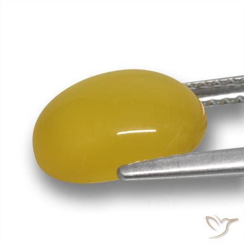 Agate Jaune foncé naturelle ovale, 3.29 ct, Translucide