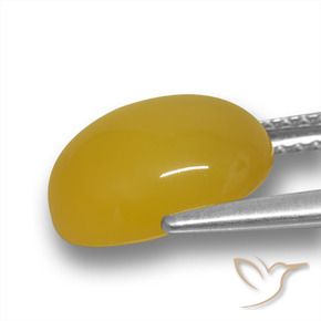 Agate Jaune foncé naturelle ovale, 3.62 ct, Translucide