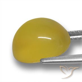 Agate Jaune Toscane naturelle ovale, 5.11 ct, Translucide