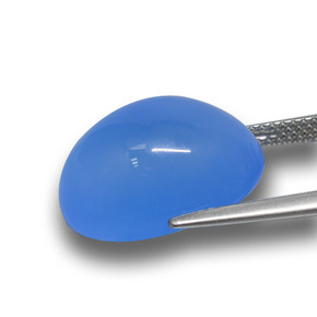 Agate Bleu naturelle Coupe ovale, 13.20 ct, Translucide