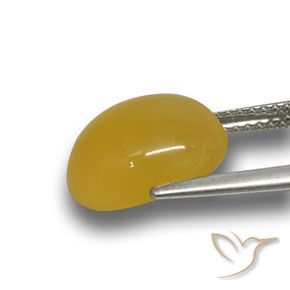 Agate Jaune foncé naturelle ovale, 4.96 ct, Translucide