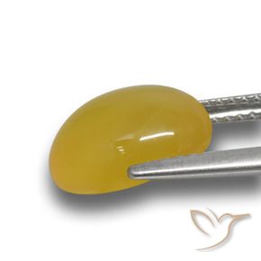 Agate Jaune foncé naturelle ovale, 3.64 ct, Translucide
