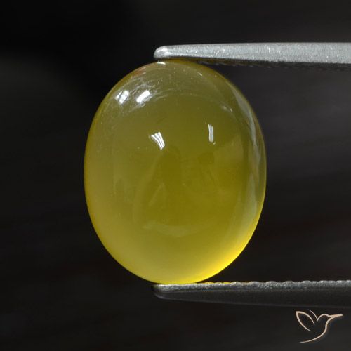 Agate Jaune foncé naturelle ovale, 2.95 ct, Translucide