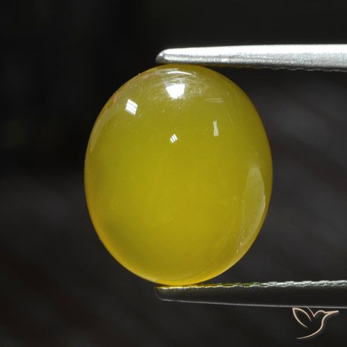 3.64ct Naturel Jaune moyen-léger Agate, ovale, Translucide