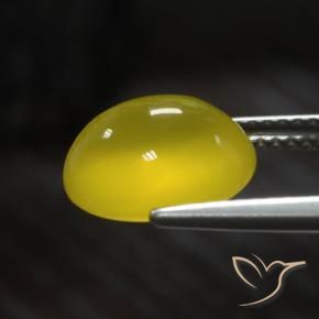 Agate Jaune moyen-léger naturelle ovale, 3.64 ct, Translucide