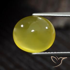 Agate Jaune moyen-léger naturelle ovale, 5.44 ct, Translucide