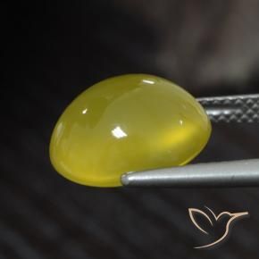 Agate Jaune moyen-léger naturelle ovale, 5.44 ct, Translucide