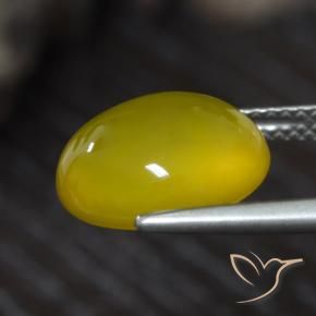 Agate Jaune moyen-léger naturelle ovale, 4.55 ct, Translucide