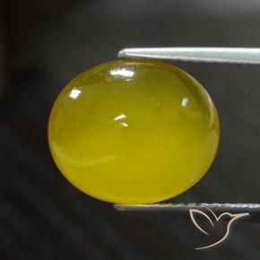 Agate Jaune miel léger naturelle ovale, 4.81 ct, Translucide