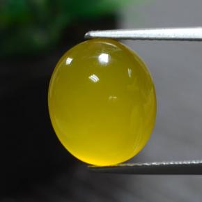 Agate jaune naturelle coupe ovale, 5,51 ct, translucide