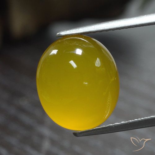 Agate Jaune foncé naturelle ovale, 5.29 ct, Translucide