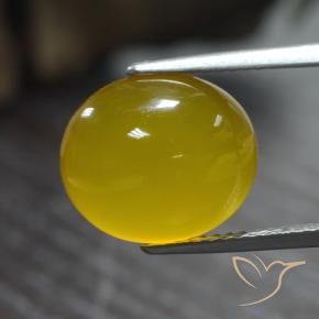 Agate Jaune foncé naturelle ovale, 5.29 ct, Translucide